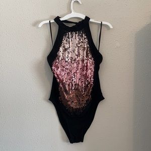 Plus size sequin bodysuit